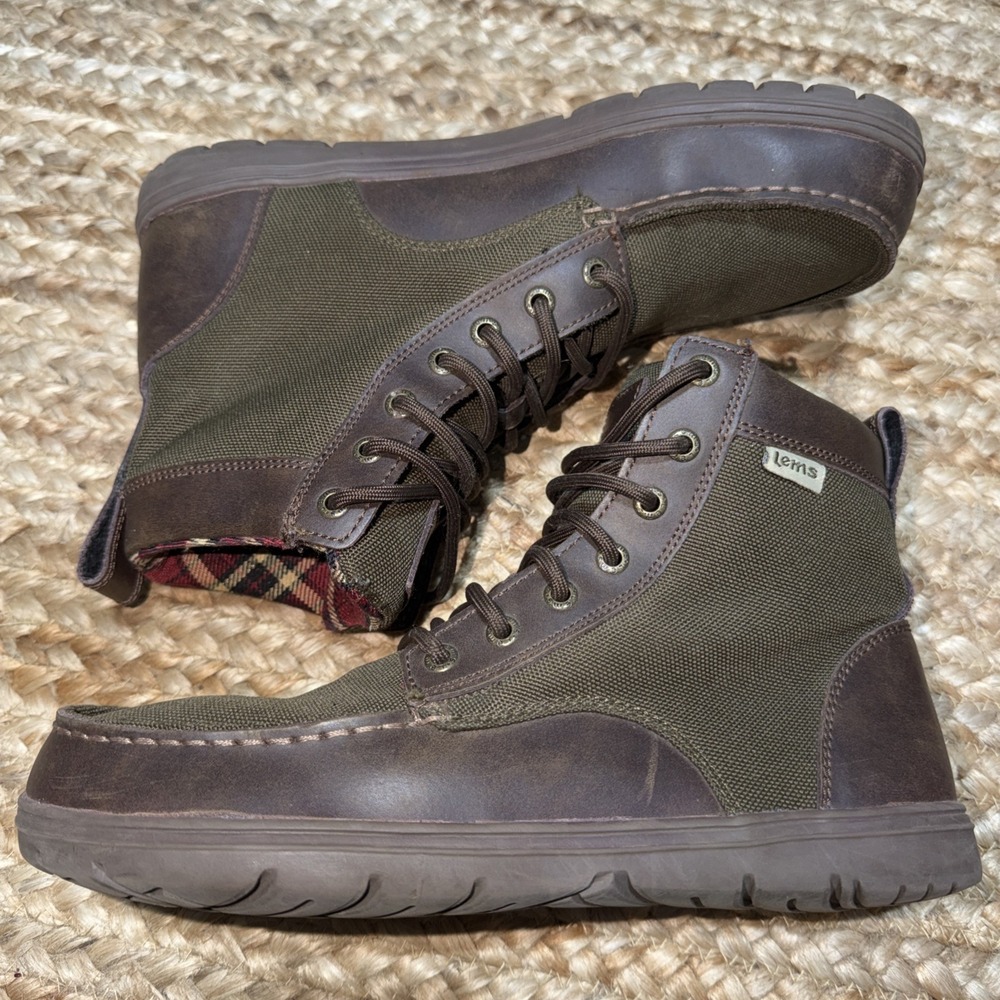 Lems Boulder Boot Boots Timber Brown Plaid Lined Size 9 Men's 10.5 Women EU 42